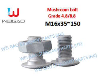 Mushroom bolt